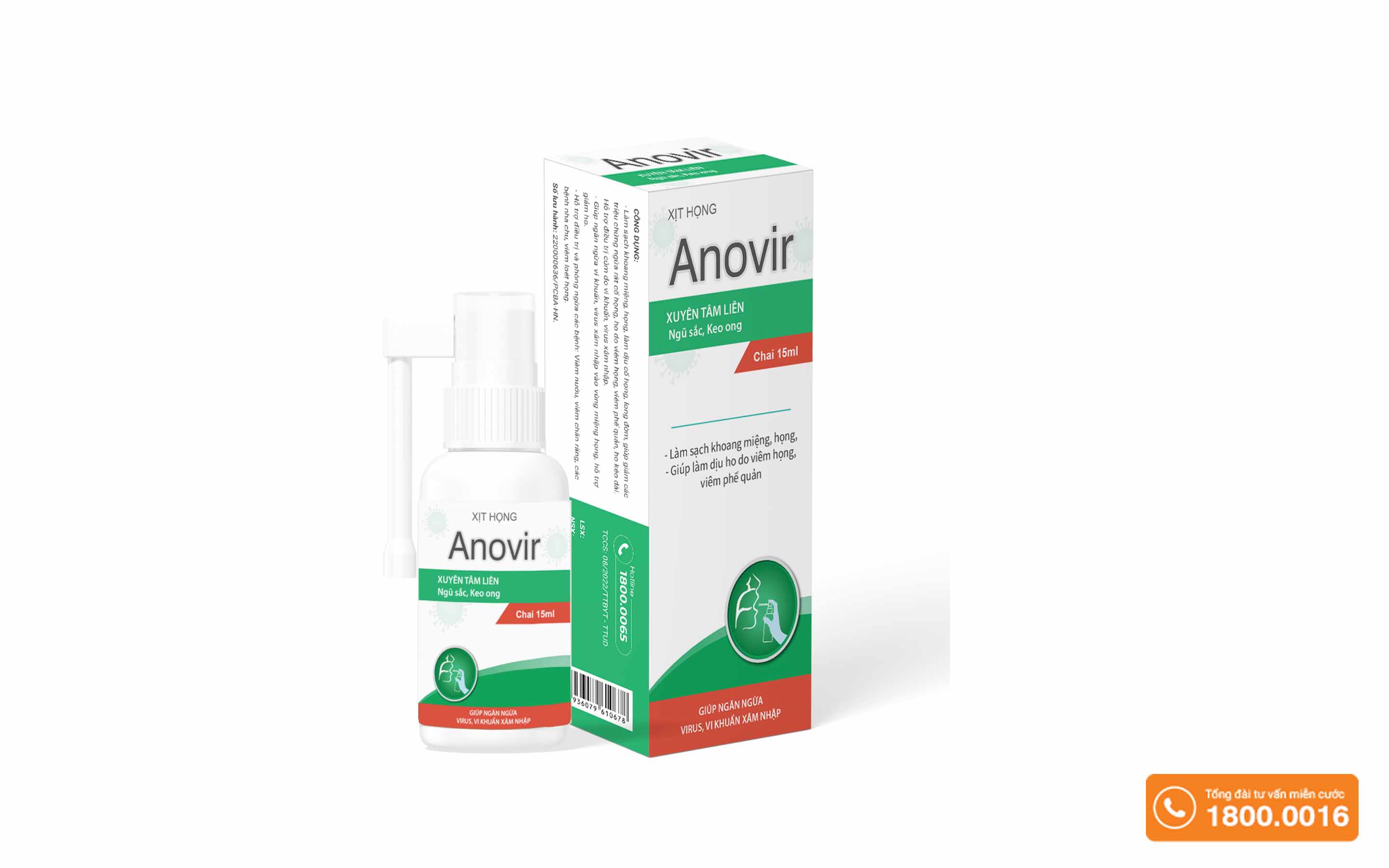 Xịt họng kháng khuẩn Anovir