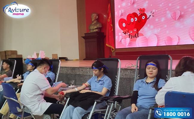 Không khí buổi hiến máu tình nguyện dược Bảo Minh